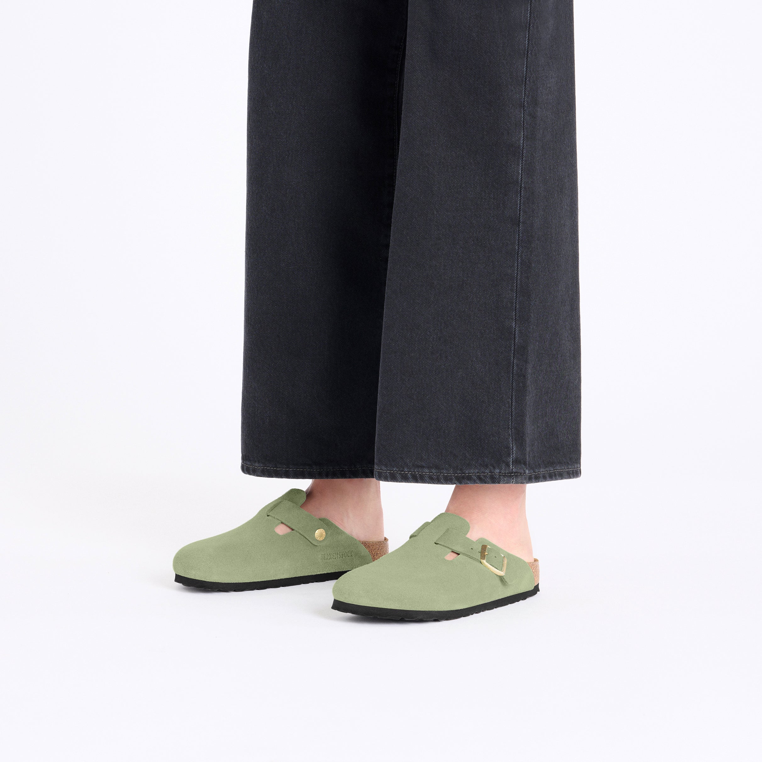 Boston SFB Green Tea Suede Leather Narrow