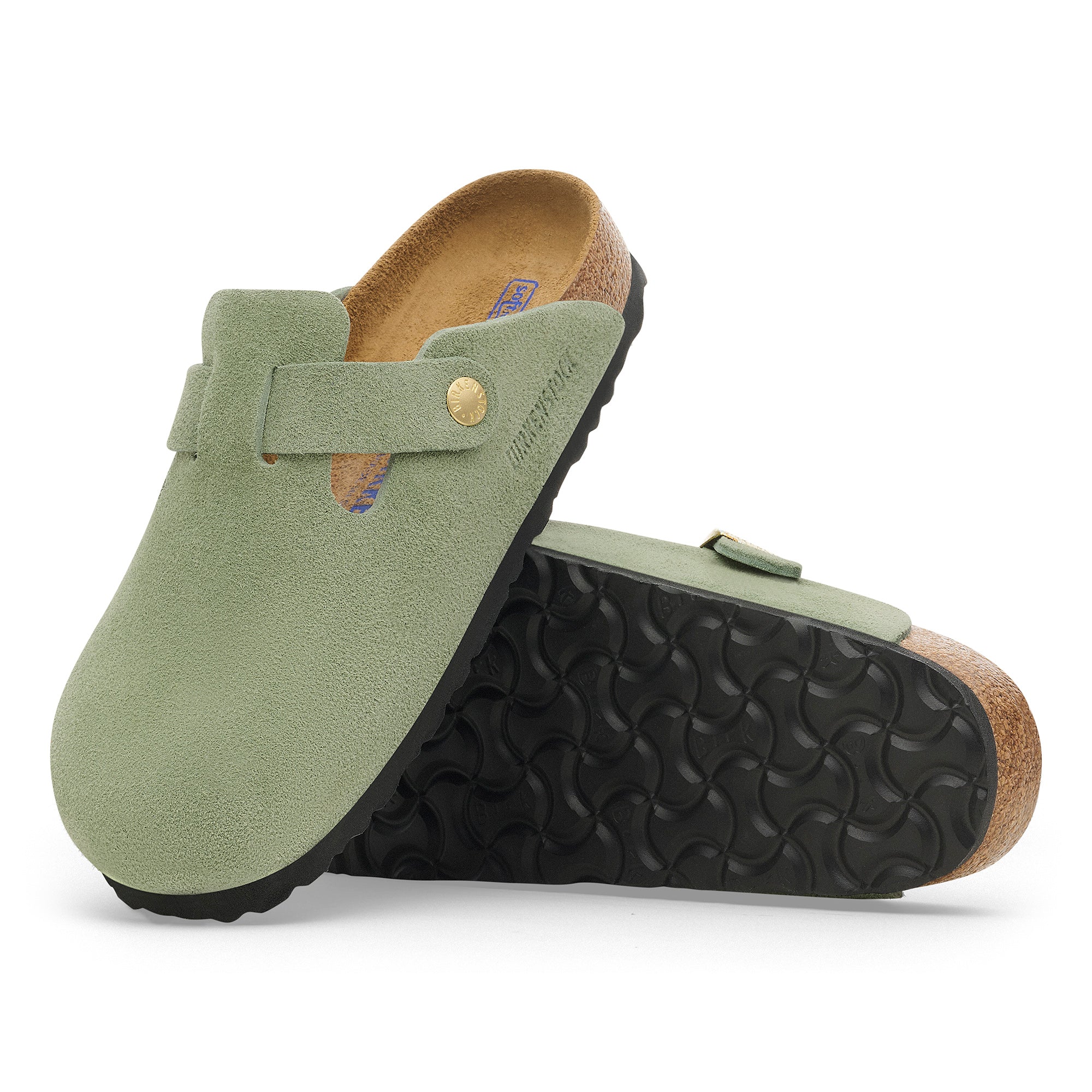 Boston SFB Green Tea Suede Leather Narrow