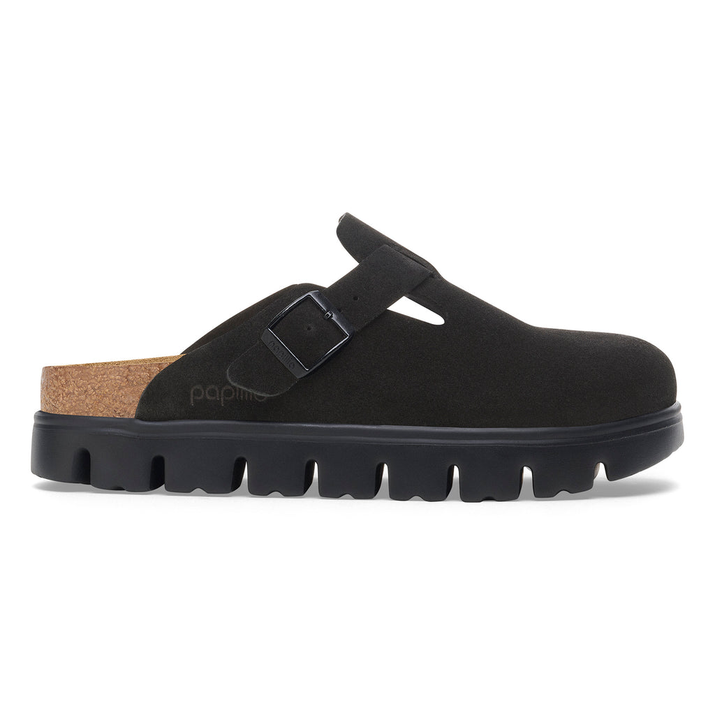 Boston Chunky Black Suede Leather Narrow