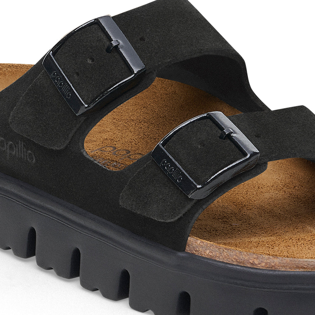 Arizona Chunky Black Suede Leather Narrow