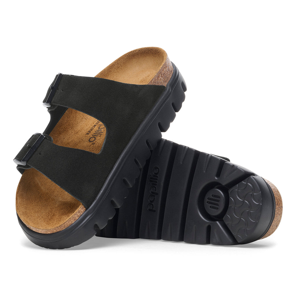 Arizona Chunky Black Suede Leather Narrow