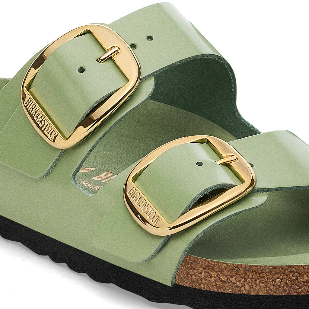 Arizona Big Buckle High Shine Green Tea Natural Leather Patent Narrow