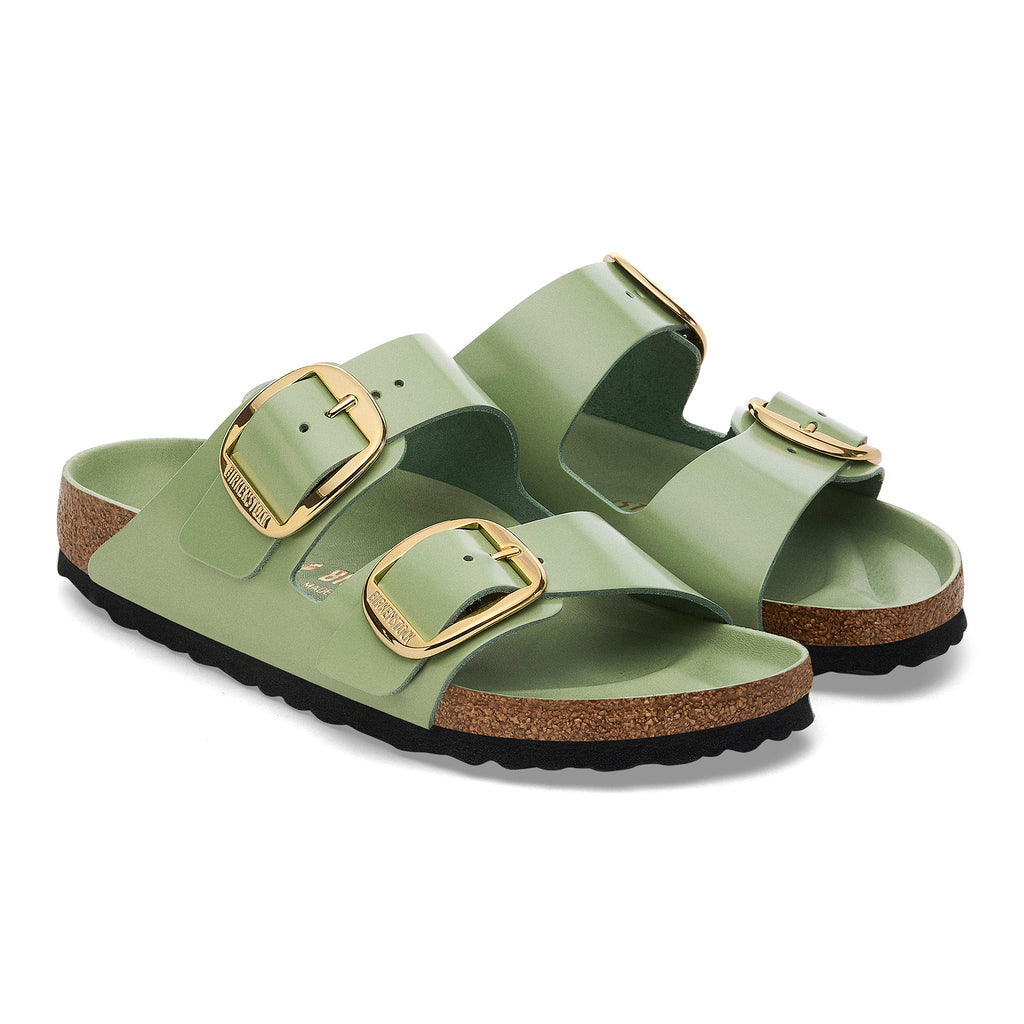 Arizona Big Buckle High Shine Green Tea Natural Leather Patent Narrow