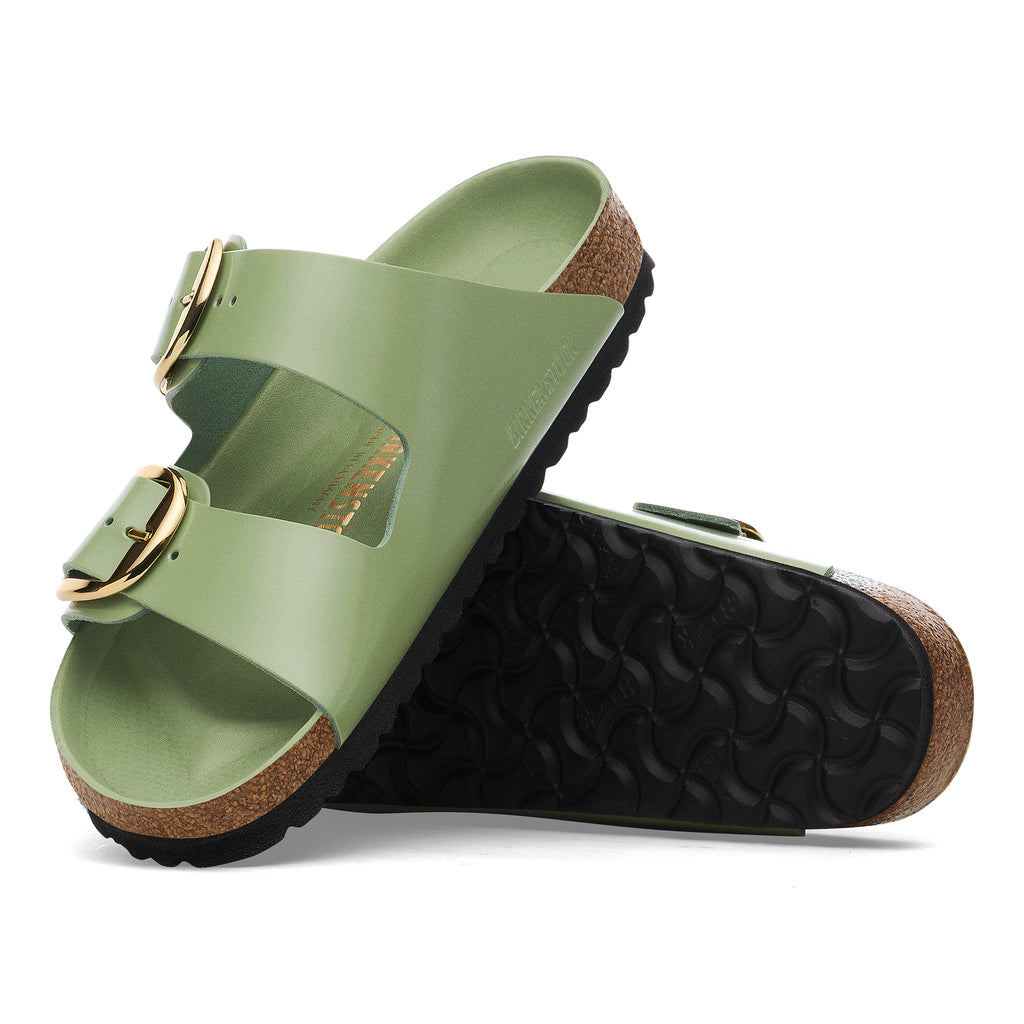 Arizona Big Buckle High Shine Green Tea Natural Leather Patent Narrow
