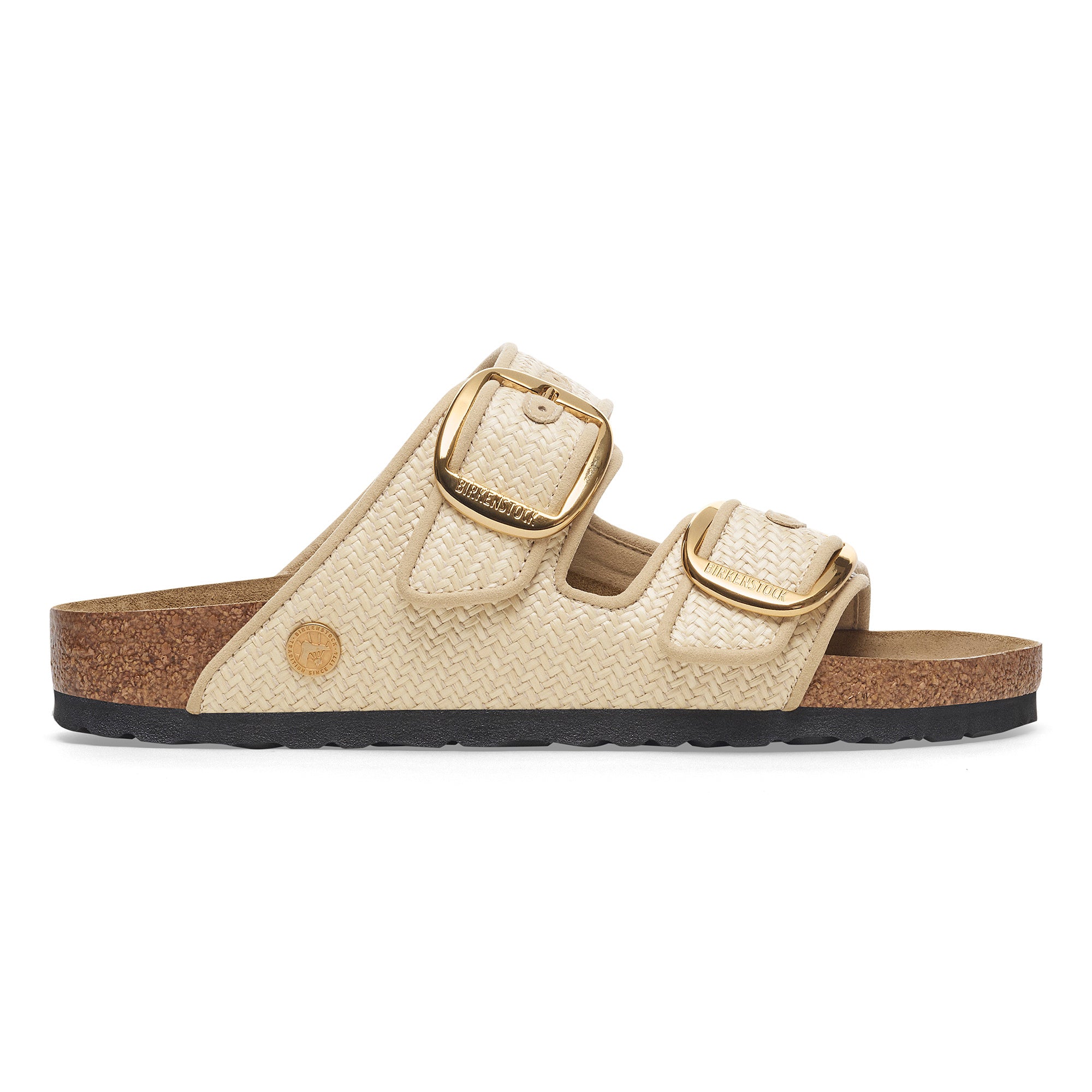 Arizona Big Buckle Raffia Naturel Leather Narrow