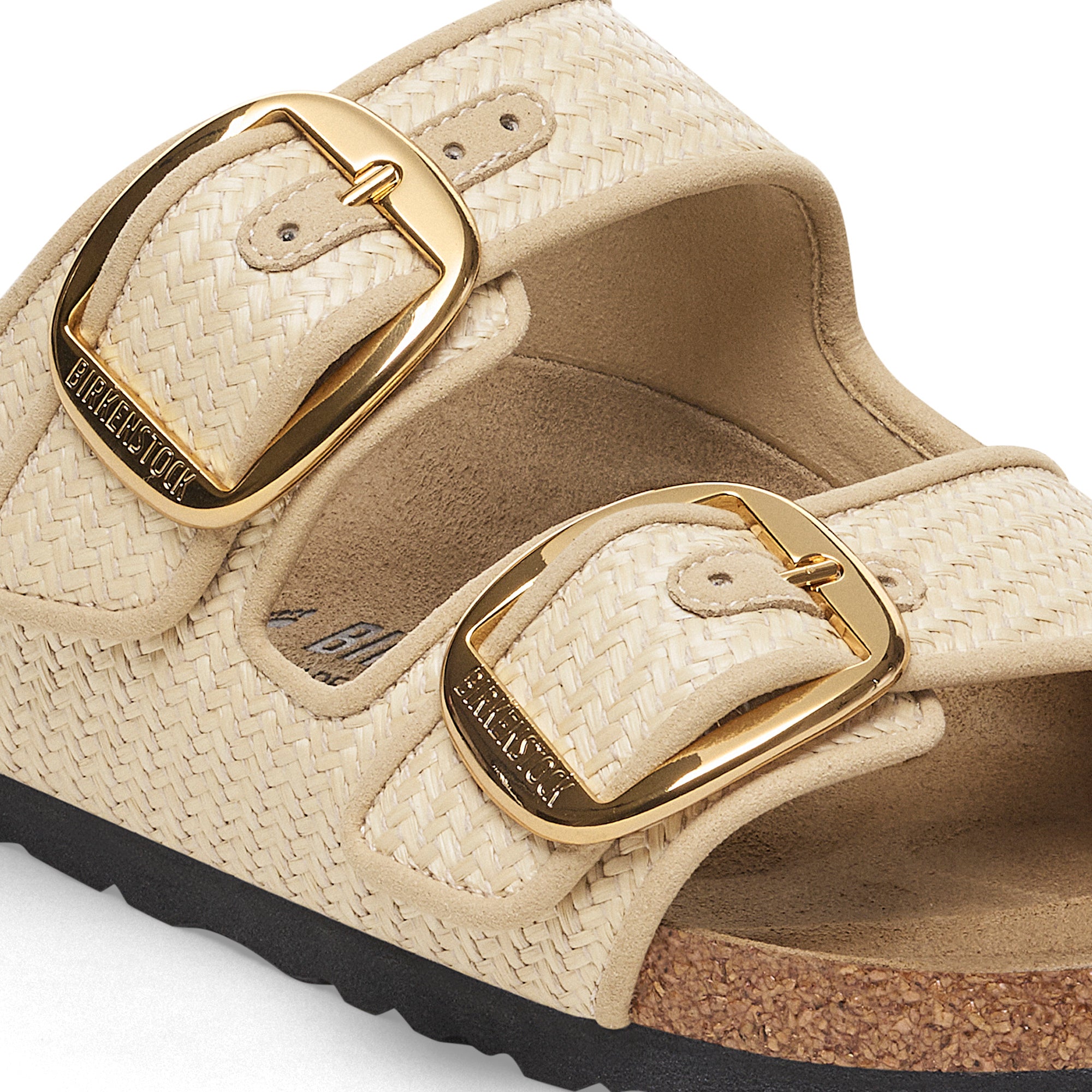 Arizona Big Buckle Raffia Naturel Leather Narrow
