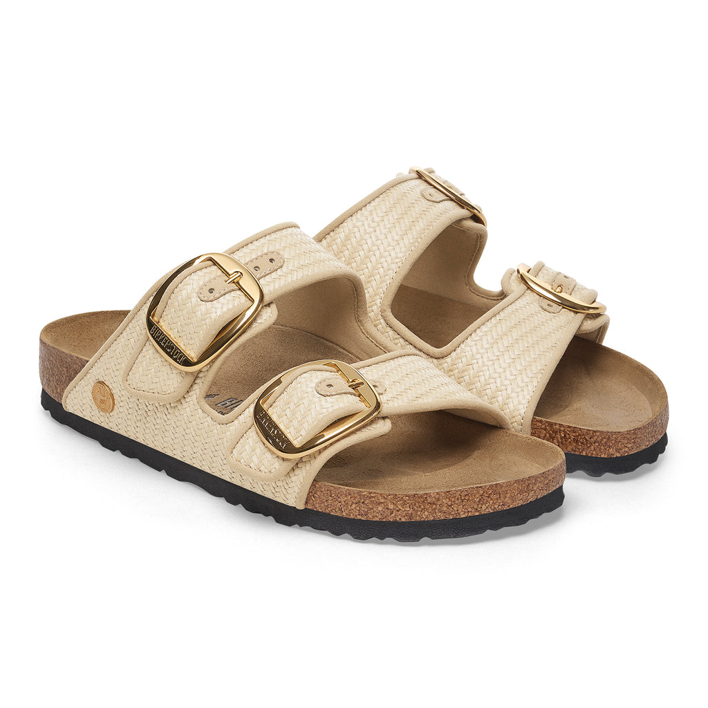 Arizona Big Buckle Raffia Naturel Leather Narrow
