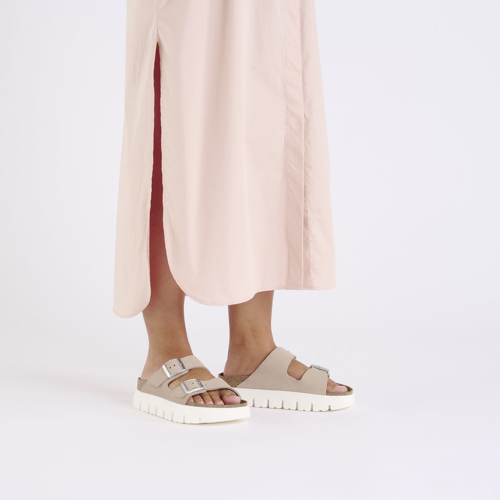 Arizona Chunky Light Rose Suede Leather Narrow