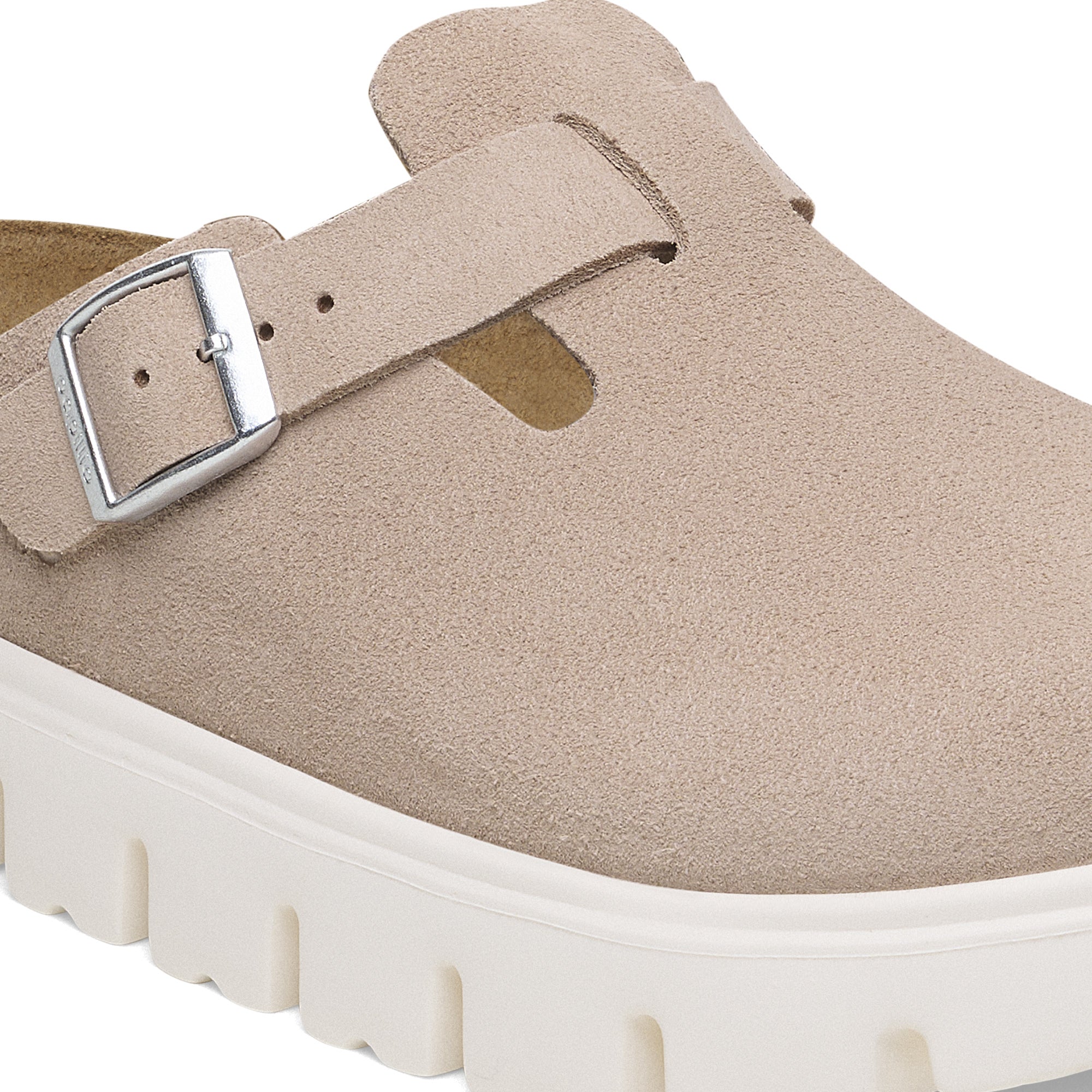 Boston Chunky Light Rose Suede Leather Narrow