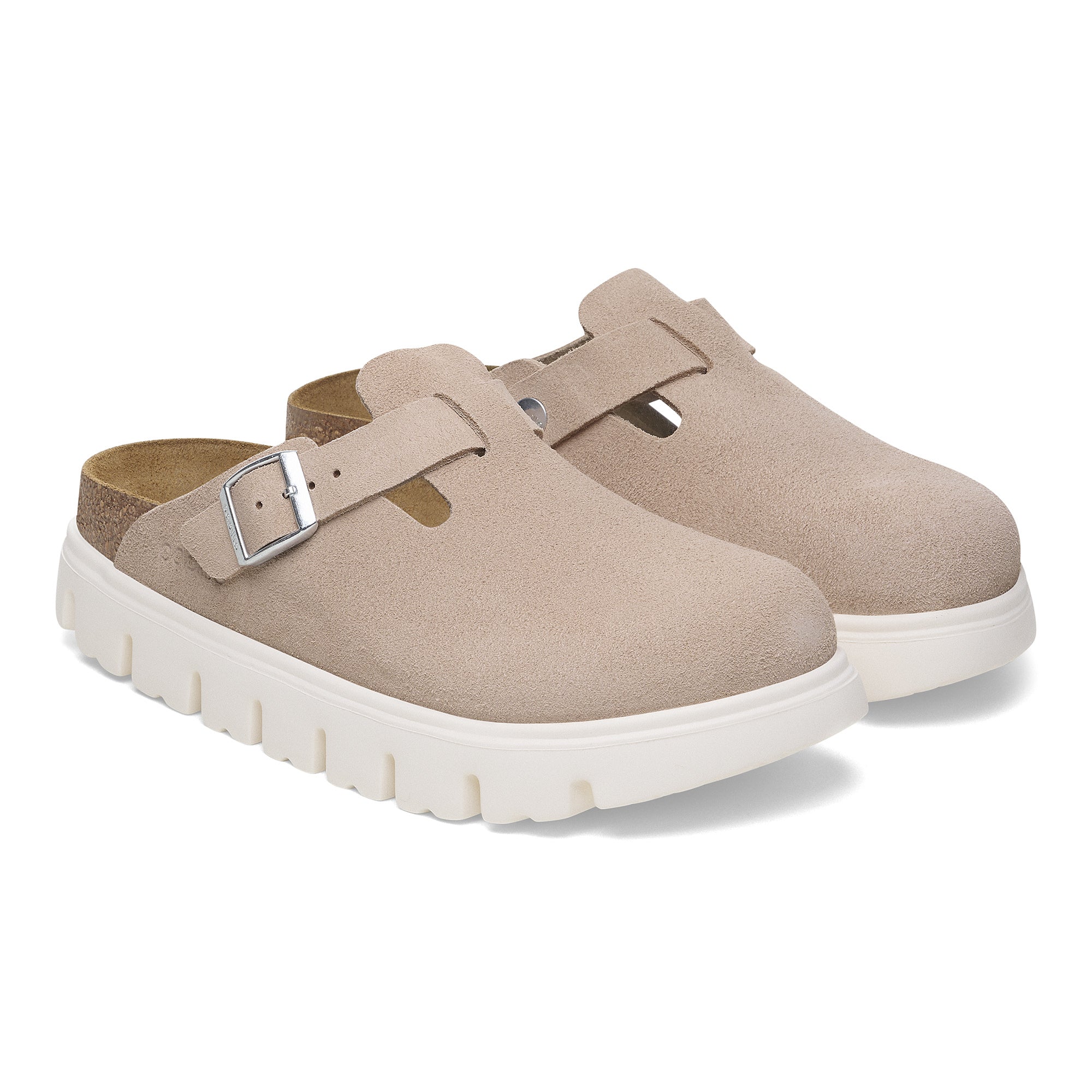 Boston Chunky Light Rose Suede Leather Narrow