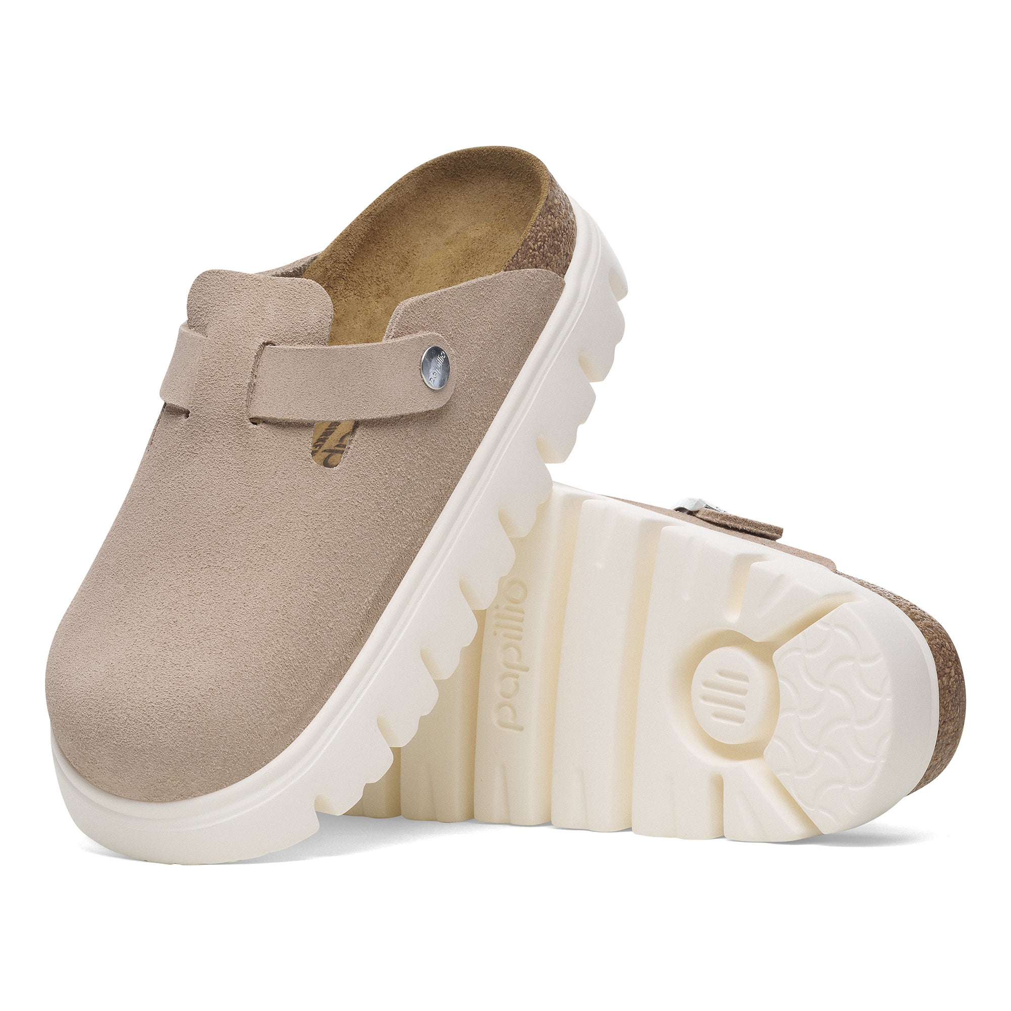 Boston Chunky Light Rose Suede Leather Narrow
