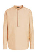 Tet Linen Mandarin Collar Shirt - Golden Orange
