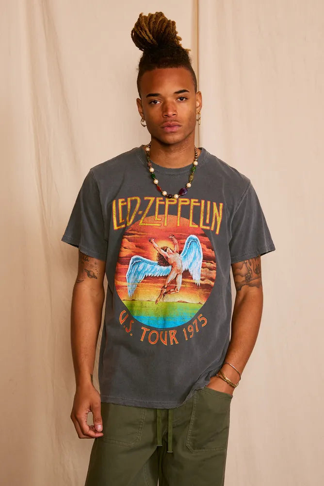 Led Zeppelin U.S Tour 1975 Sunkissed Gray Tee