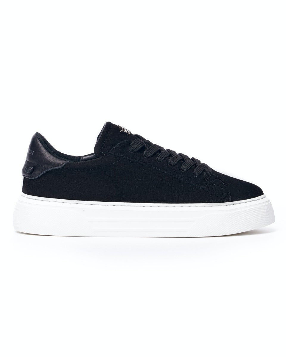 Arc Suede Genuine Leather Shoes - Black