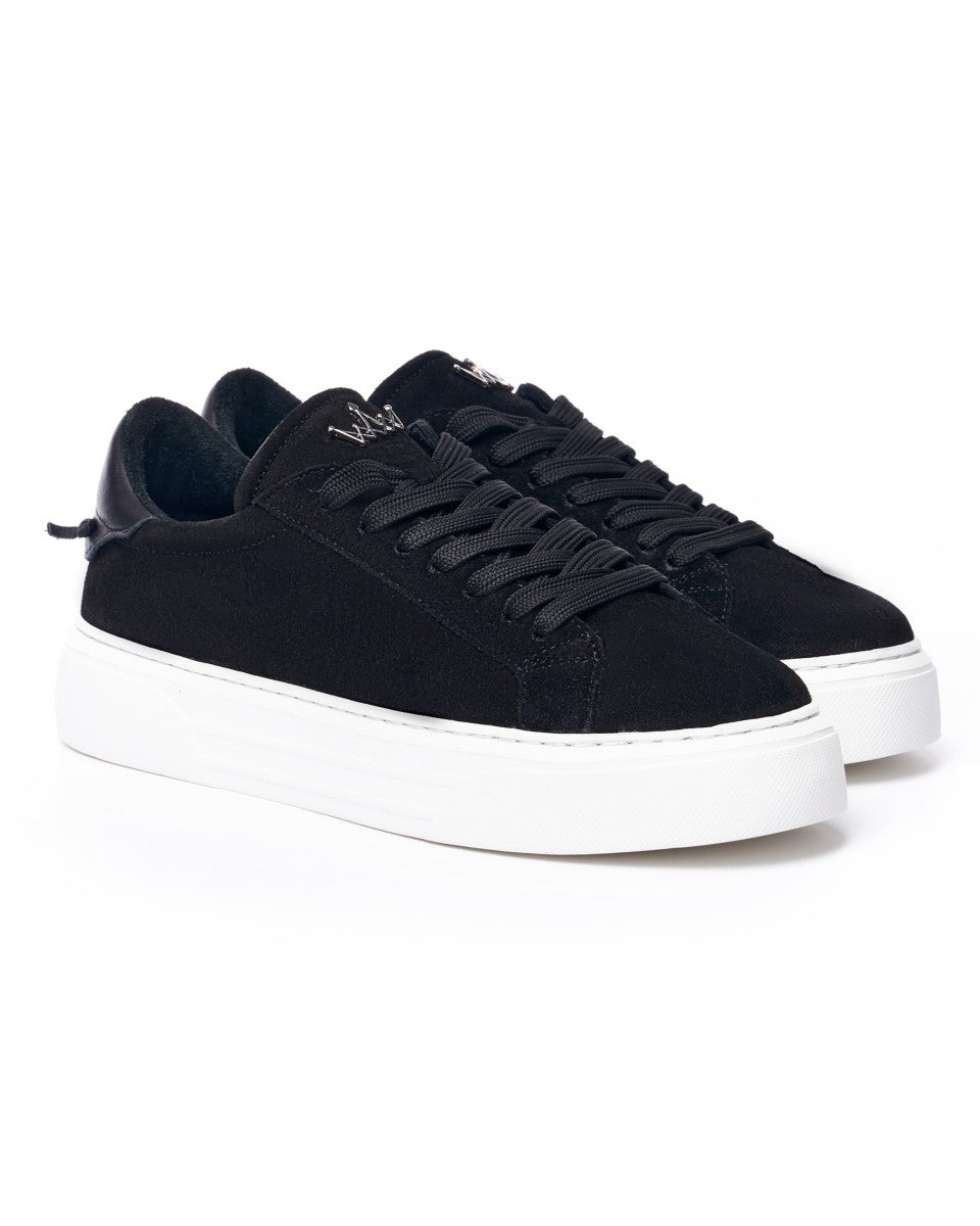 Arc Suede Genuine Leather Shoes - Black