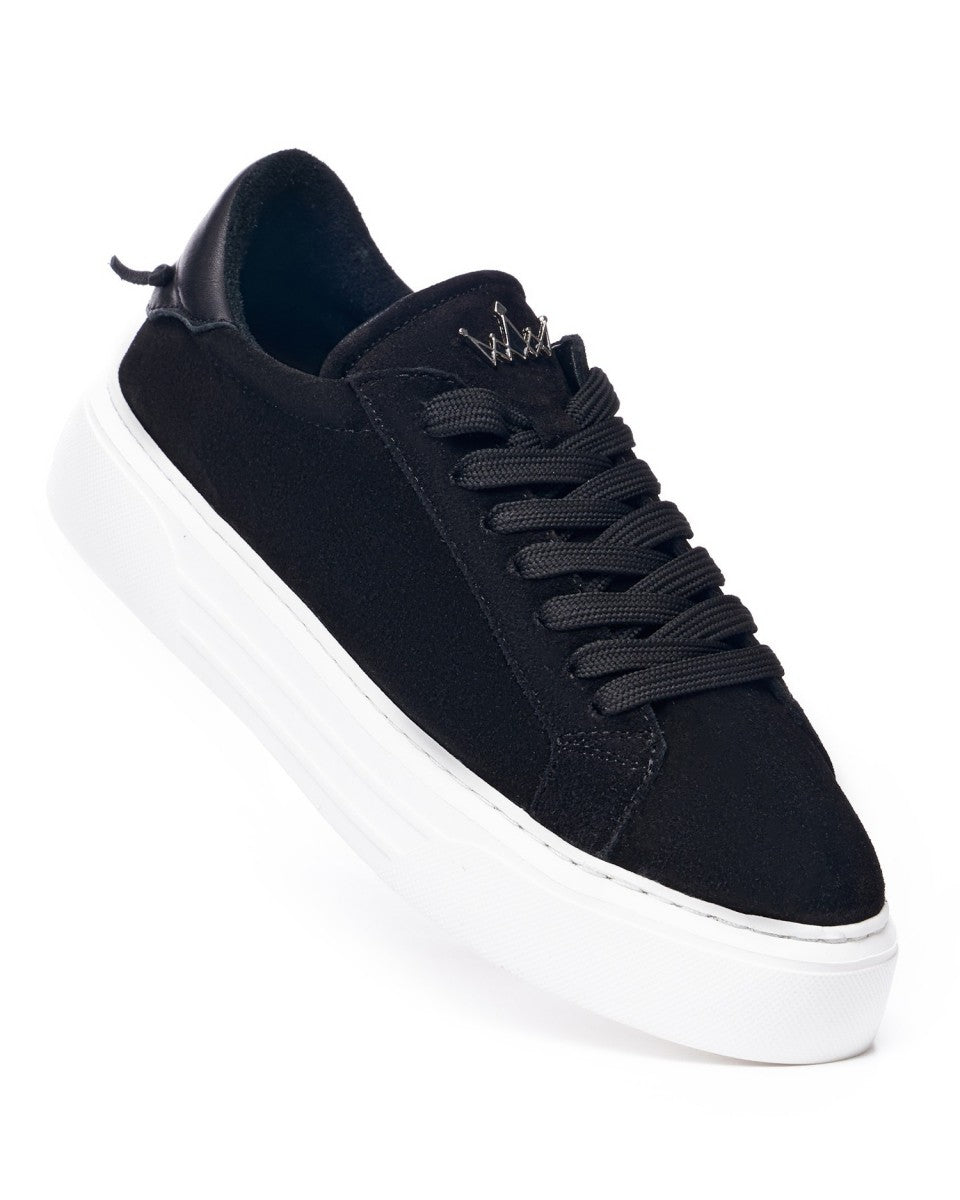 Arc Suede Genuine Leather Shoes - Black