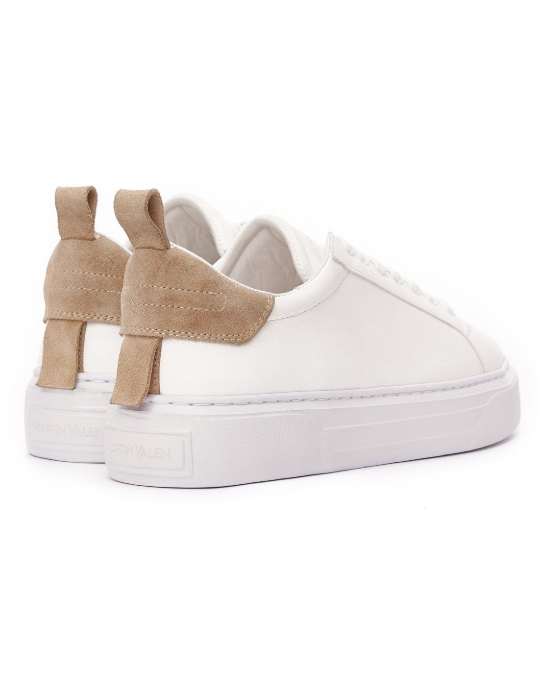 Bobe Women's Designer White Shoes with Beige Suede Belt