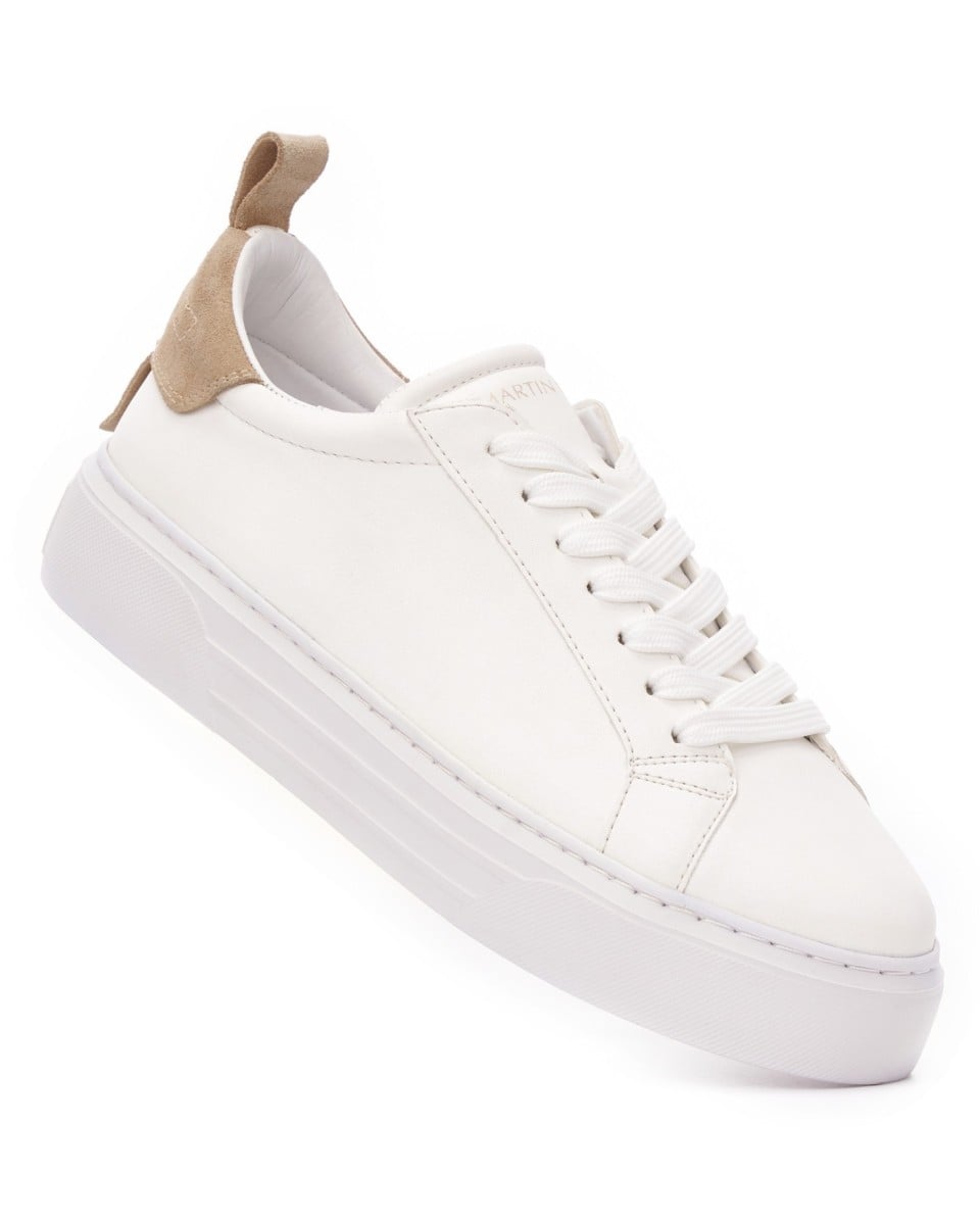 Bob Suede Belted Sneakers - White/Beige