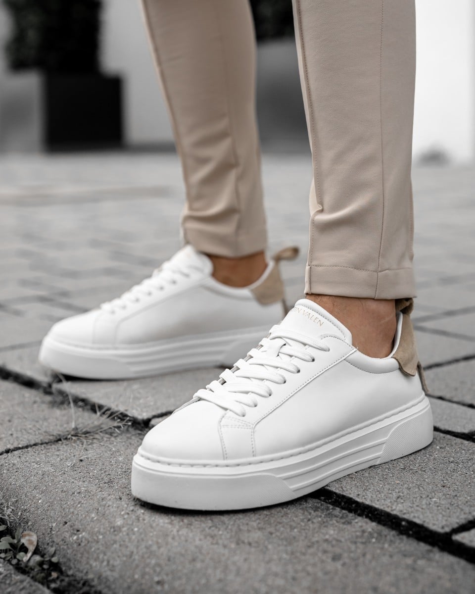 Bob Suede Belted Sneakers - White/Beige