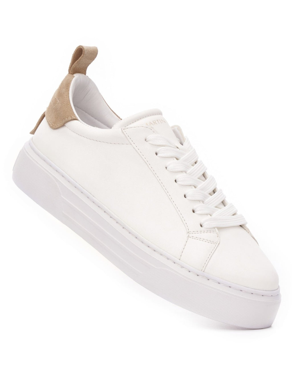 Bobe Women's Designer White Shoes with Beige Suede Belt