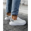 Bob Suede Belted Sneakers - White/Grey