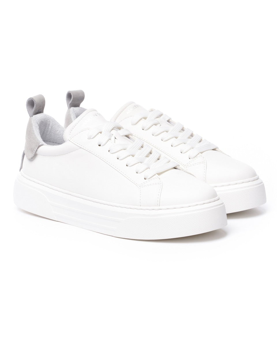 Bob Suede Belted Sneakers - White/Grey