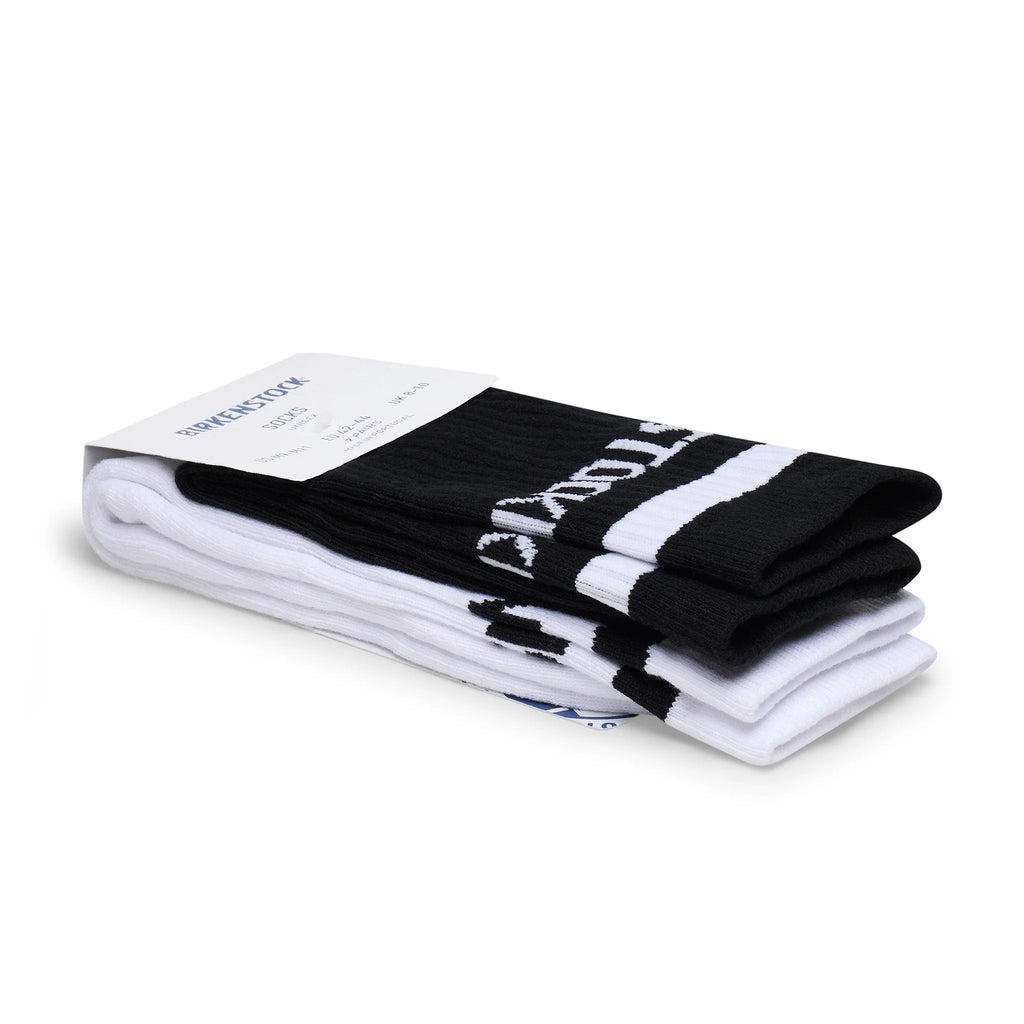 Cotton Crew Strip Black/White 2 Pack