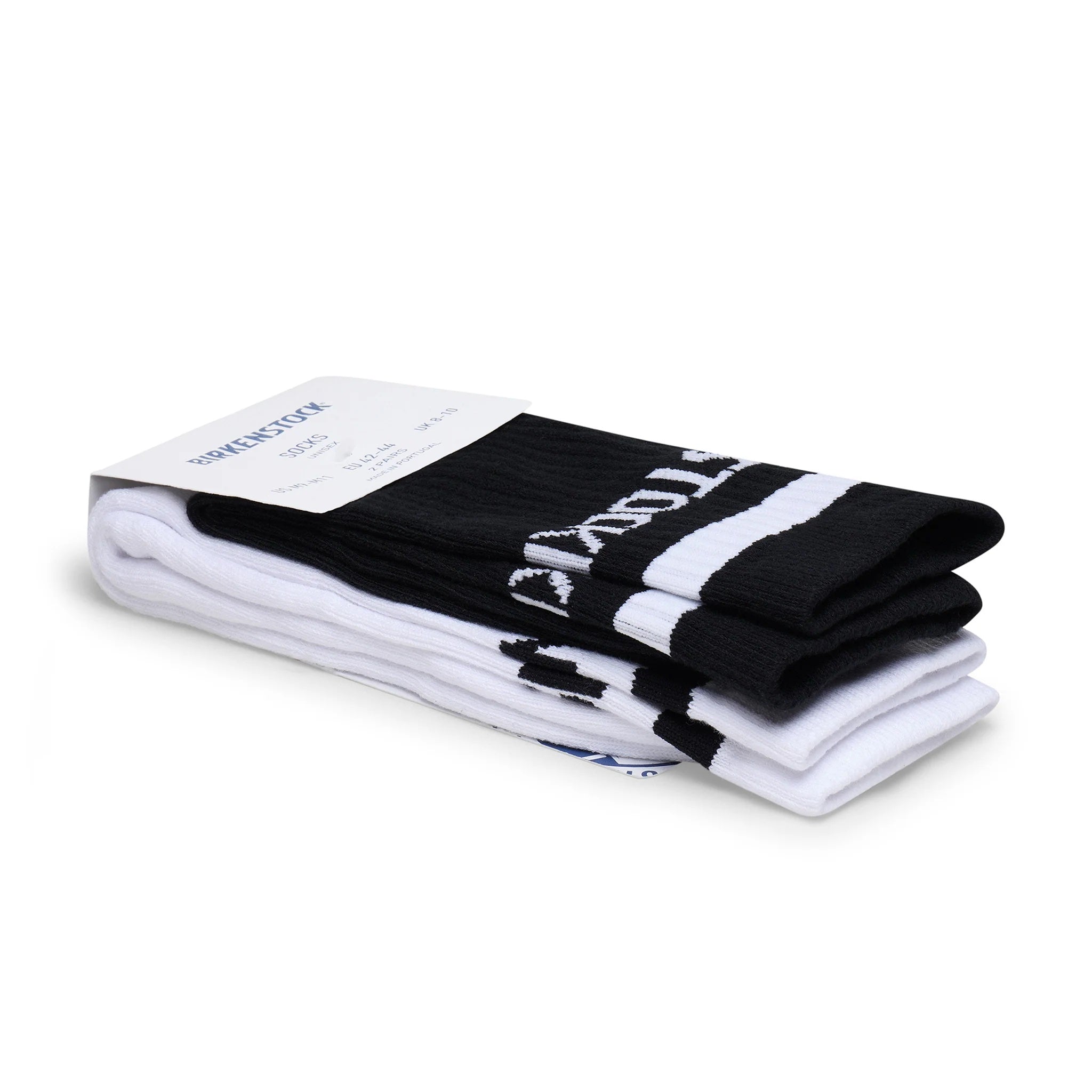 Cotton Crew Strip Black/White 2 Pack
