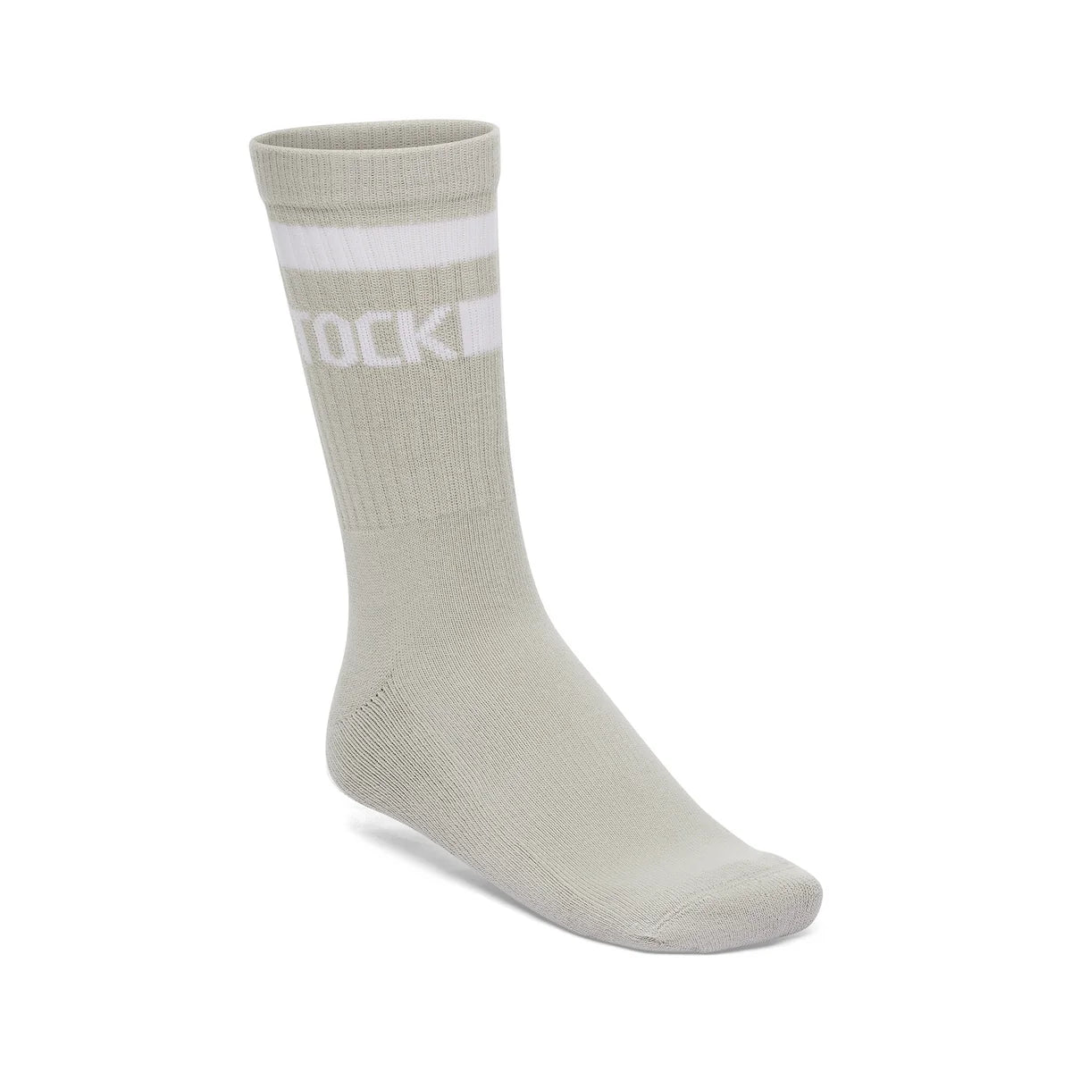 Cotton Crew Stripe Light Grey/White