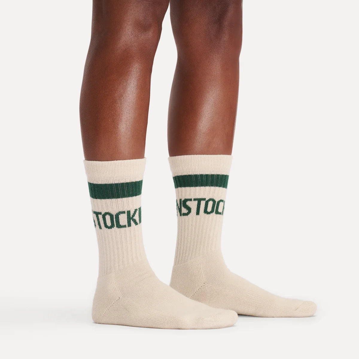 Cotton Crew Stripe Oatmeal/Dark Teal