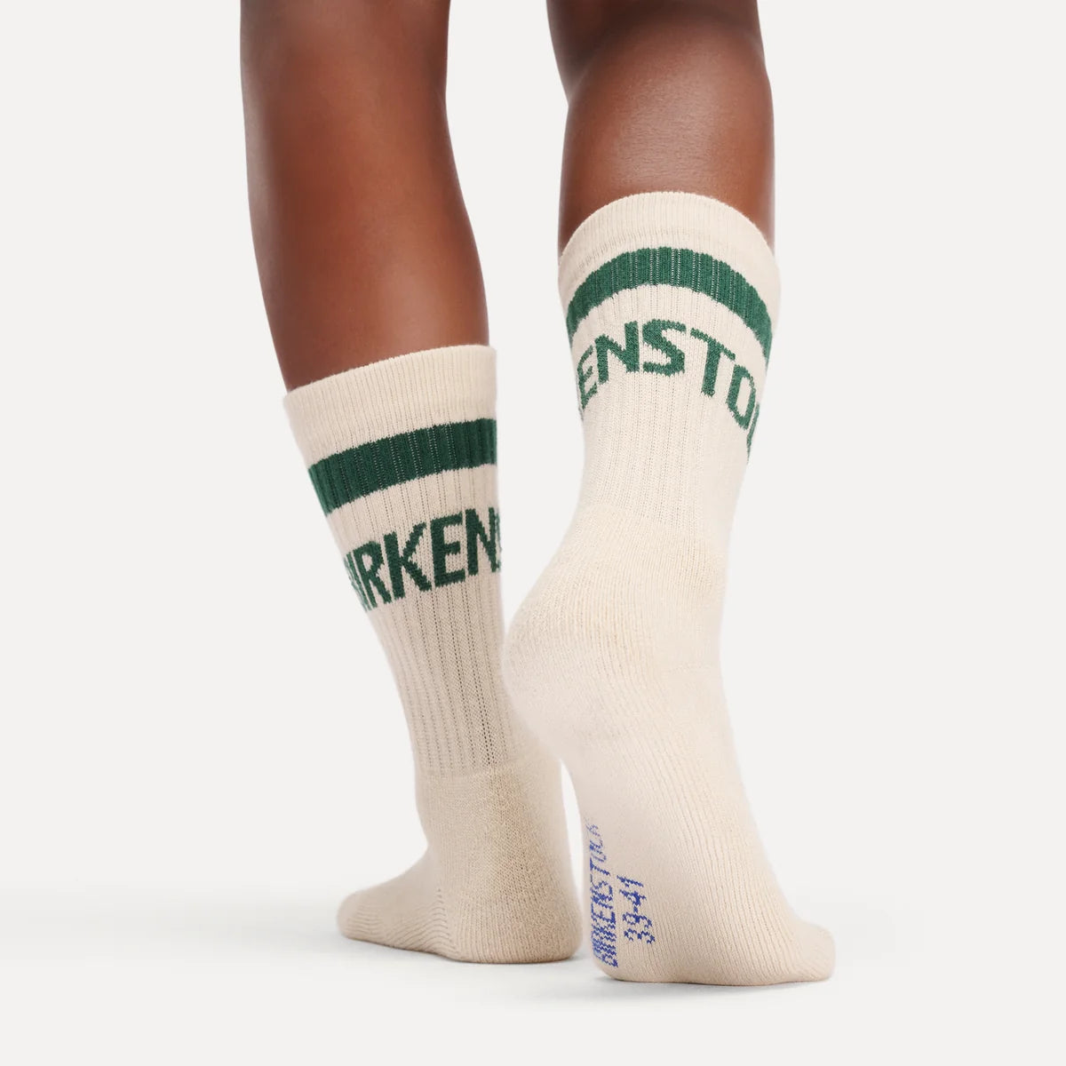 Cotton Crew Stripe Oatmeal/Dark Teal
