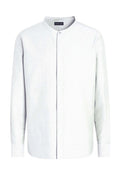 Luxurious Linen Mandarin Collar Shirt - White