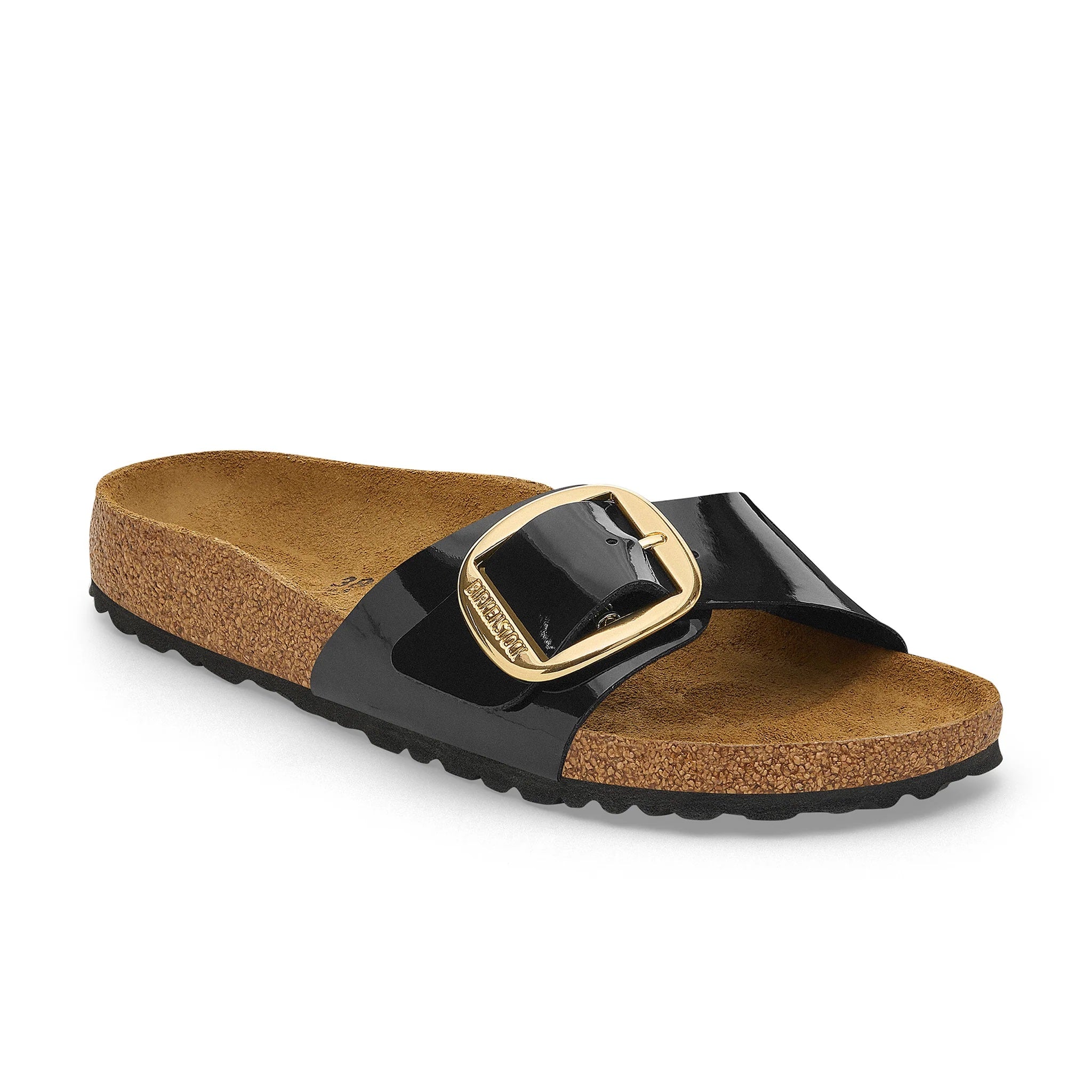 Madrid Big Buckle Patent Black/Gold Birko-Flor Narrow