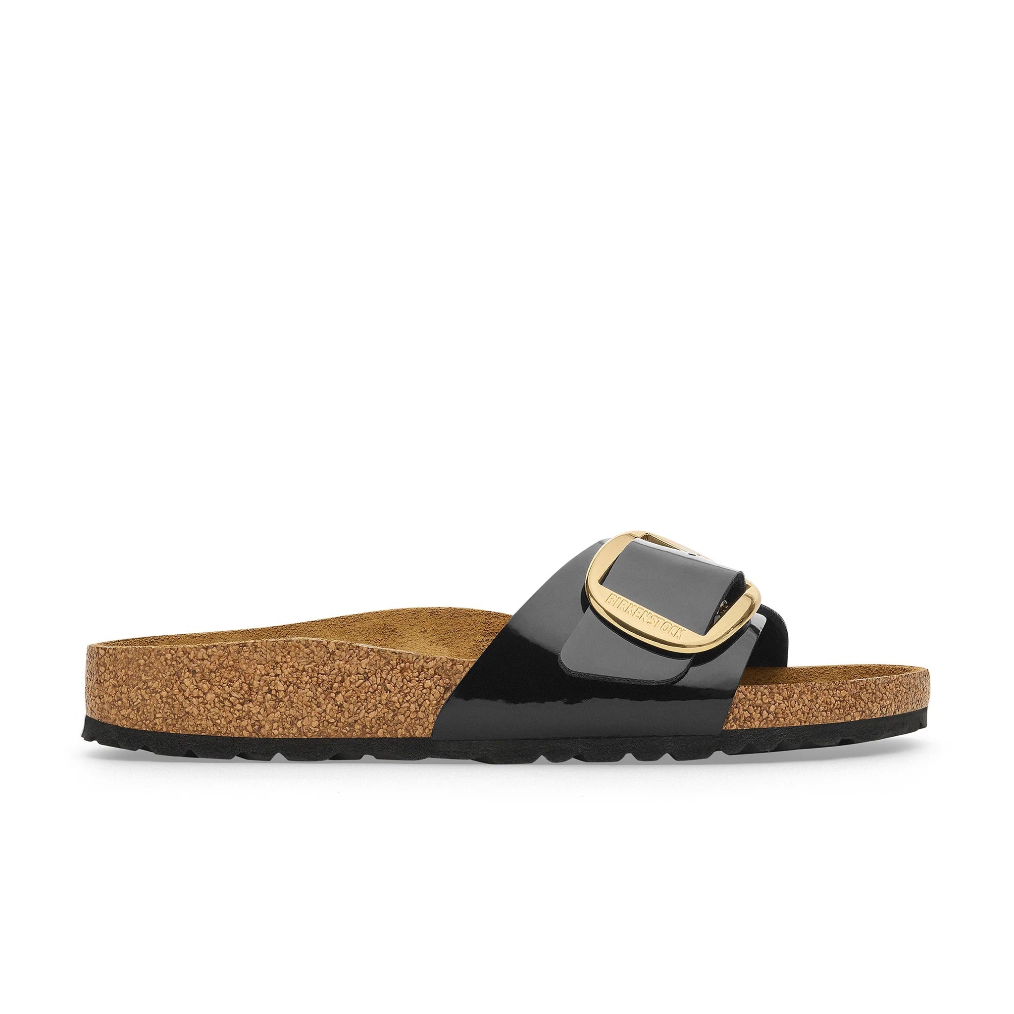 Madrid Big Buckle Patent Black/Gold Birko-Flor Narrow