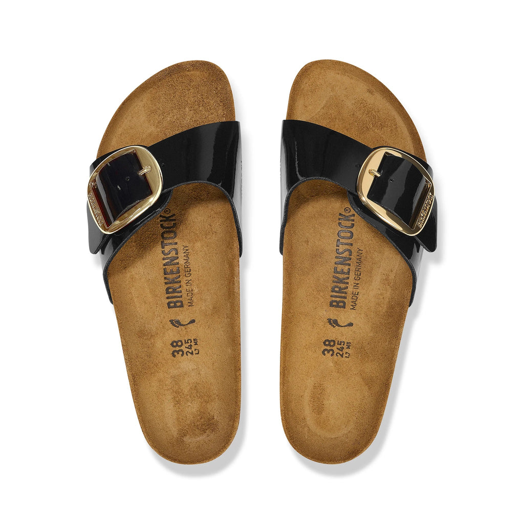 Madrid Big Buckle Patent Black/Gold Birko-Flor Narrow