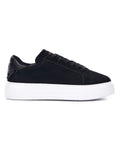Node High Street Women's Suede Sneakers - Black