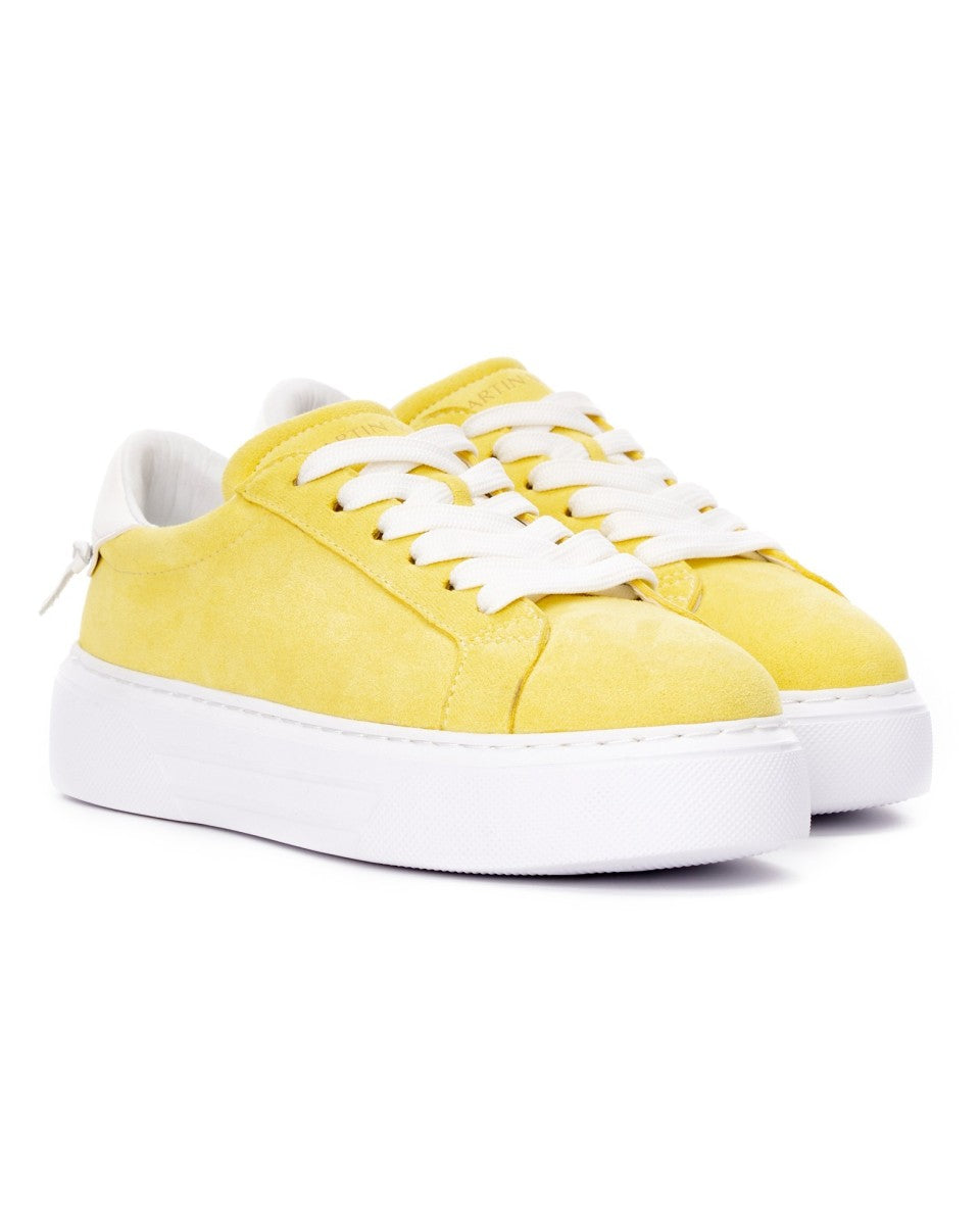 Node High Street Women's Suede Sneakers - Yellow