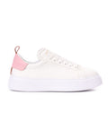 Bobe Women's Designer White Shoes with Pink Suede Belt