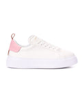 Bob Suede Women Belted Belted Sneakers - White/Pink